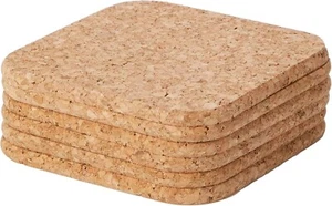 Posavasos cuadrados naturales ecológicos para bebidas de corcho de 6 piezas 10 cm taza de corcho alfombra antideslizante - Imagen 1 de 5