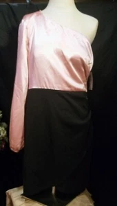 NWT CITY STUDIO ASYMMETRICAL DRESS COLOR PINK/BLACK - Picture 1 of 7