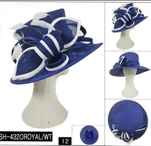 Neu Schleife Blume Sinamay Kentucky Derby Hochzeit Mütze Kirche breite Krempe - Bild 1 von 9