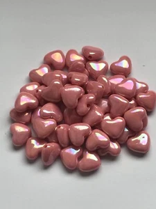 50 x AB Acrylic Heart Shaped Beads, 11.5 x 14mm, Choose your colour. - Picture 1 of 7