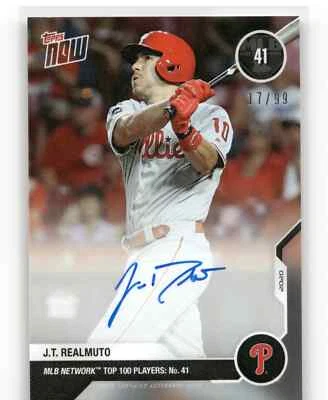 J.T. REALMUTO Autographed 2020 Topps Now #MN41A Signed MLB Top 100 Players 🔥 - Image 1 of 2