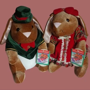 Toys R" us big rabbits ears vtg velveteen boy & girl plush stuffed animal "14" - Picture 1 of 16