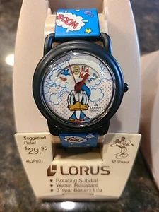 NOS VTG LORUS Walt Disney Angry Donald Duck Watch BOOM KAPOW V535-6A20 New Batt - Picture 1 of 20
