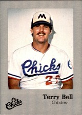 1986 Memphis Chicks Silver Time Out Sports #1 Terry Bell Kettering Ohio OH Card