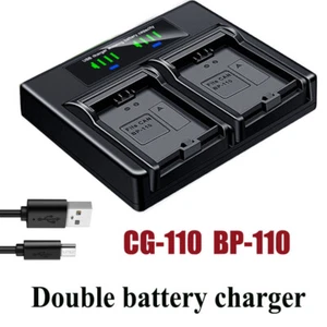 Dual Battery Charger For Canon BP-110 CG-110 VIXIA HF R26 R206 R205 BP110  - Picture 1 of 4