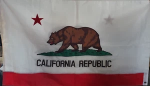 California State Double Sided Super Polyester Embroidered Flag 3'x5' Banner EUC - Picture 1 of 6