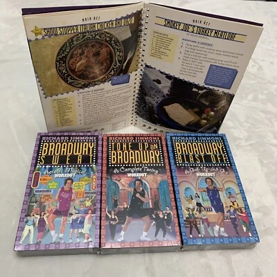 Richard Simmons Broadway Sweat Blast Off Tone Up With Cookbook 3 VHS Sealed - Image 1 of 4