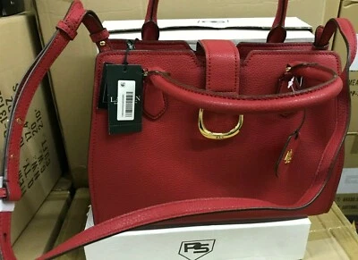 NWTs RALPH LAUREN KENTON CITY SATCHEL RED dual strap classic HANDBAG 30% off  - Image 1 of 3