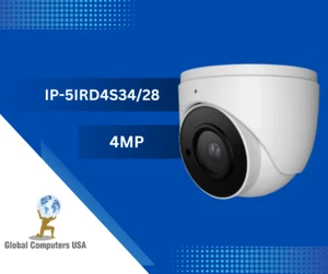 Cámara de red IP POE ONVIF de 4 MP IP-5IRD4S34/28, domo de 2,8 mm, H265+ W audio - Picture 1 of 2