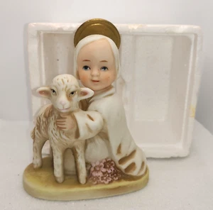 Homco #5605 Angel with Lamb 4" Figurine - Picture 1 of 4