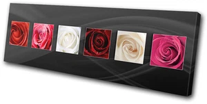 Floral Love Roses Natural SINGLE CANVAS WALL ART Picture Print VA - Picture 1 of 1