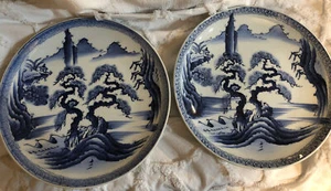 Two Meiji  Or Taisho Yamatoku Signed Arita Imari Charger Plates Rare Japanese - Picture 1 of 12