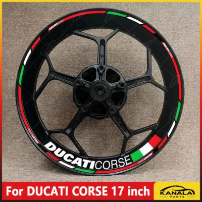 For DUCATI CORSE 17 inch Waterproof reflective wheel decals rim stickers stripes - Image 1 of 4