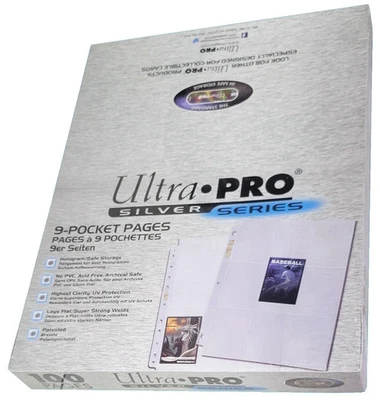 100 hojas de páginas de tarjetas Ultra PRO plateadas de 9 bolsillos carpeta deportes y juegos Foto 1 de 4