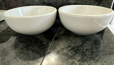 Vintage Set of 2 Bauer USA Restaurant Ware Off White Thick Chunky Bowls - Image 1 of 4