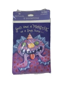 Hallmark Vintage Party Invite 8 nuovi inviti posta Monster Party bambini - Foto 1 di 5