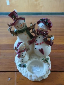 Snowman Family Resin Candle Holder - Picture 1 of 15
