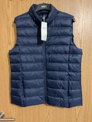 M&S Women Feather and Down Puffer Sleeveless Jacket Gilet UK12.BNWT  - Image 1 of 4