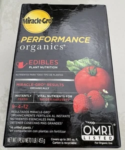 Miracle-Gro Performance Organics 1 Lb. Fertilizer Herbs Vegetables Tomato Plants - Picture 1 of 6