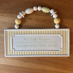 Grasslands Road Baby Ten Little Fingers Ceramic Plaque Always Hold Your Heart ❤️ - Picture 1 of 4