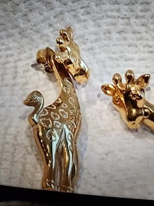 Vintage Avon Giraffe Tier goldfarbene Ohrringe Hänger beweglicher Körper - Bild 1 von 4