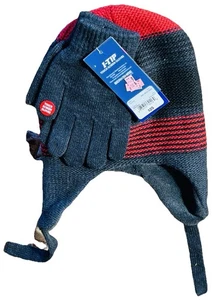 Berkshire  Winter Hat & Touch Screen Gloves Set Red Charcoal Gray New Unisex - Picture 1 of 10
