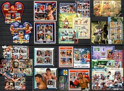 BOXING, sport,  collection 27 souvenir sheets MNH, Free shipping #CNA431 - Image 1 of 4