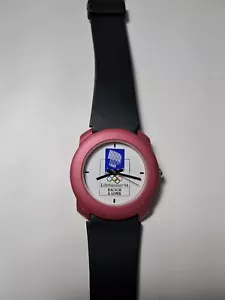 Vtg. 1994 Lillehammer U.S. Olympics Watch,  Bausch & Lomb, Black & Mauve Pink - Picture 1 of 4
