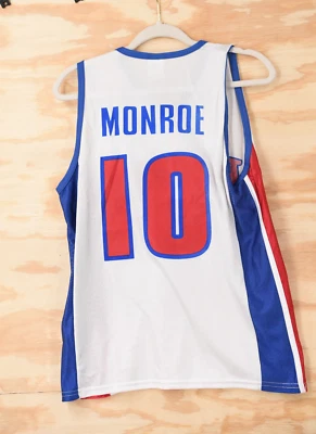 Camiseta deportiva réplica Park Antony mediana de los Detroit Pistons Greg Monroe #10 para hombre Foto 1 de 4