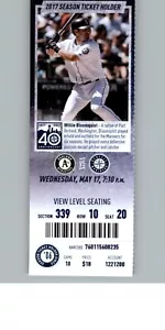 Oakland Athletics vs Seattle Mariners 5/17/2017 Full Ticket Willie Bloomquist - Picture 1 of 2