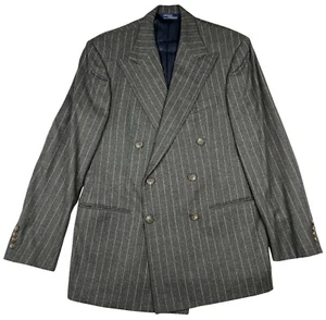 Blazer Vintage Polo Ralph Lauren Para Hombre Gris Doble Pecho 43 R Hecho en EE. UU. - Imagen 1 de 15