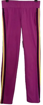 Adidas Track Pant Women S Pink/neon 3 Stripe VTG Y2k 90’s Zip Pockets & Ankles - Image 1 of 4