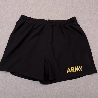 US Army Physical Fitness Uniform Trunks Men's Medium Black Drawstring Lined - Image 1 of 4