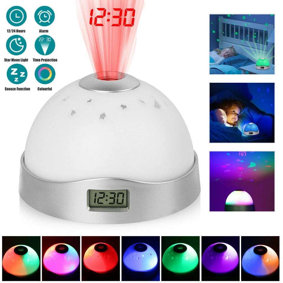 7 Color LED Changing Digital Snooze Alarm Clock With Time Projector Night Light - Image 1 of 4