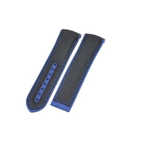 22 mm Stoffbeschichtetes Gummi Uhrenarmband für Omega Seamaster Planet Ocean 600 m - Bild 1 von 6