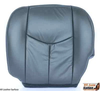 GMC Sierra 2005 2006 cuero (calefacción) cubierta de asiento gris oscuro - parte inferior del conductor delantero Foto 1 de 4
