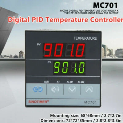 MC701 Digital PID Temperature Control Sensor Relay SSR Output -199~1300°C New