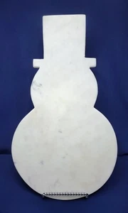 Snowman White Marble 14" Charcuterie Cheese Cutting Board Christmas Server Plate - Picture 1 of 8