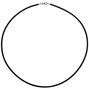2mm Lederkette Lederband, schwarz, Karabiner 925 Silber, Unisex, 70cm - Bild 1 von 3