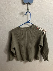 Zara fancy collection Olive Color sweater size 9 years - Picture 1 of 7