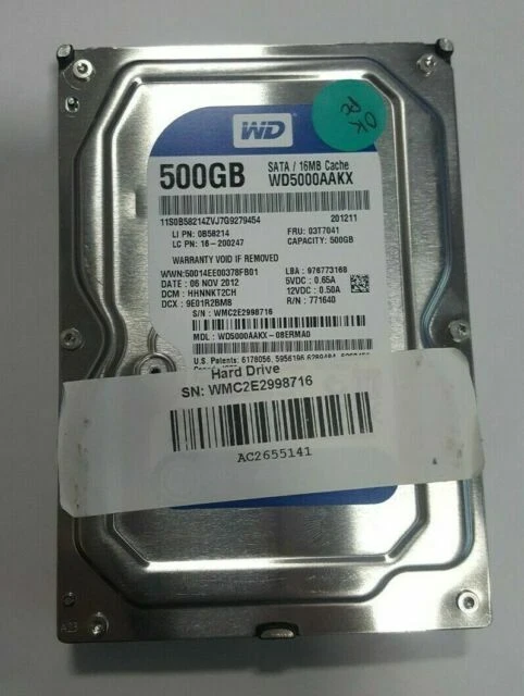 Western Digital Blue 500GB HDD, SATA, 3.5" Internal Hard Drive (WD5000AZLX)