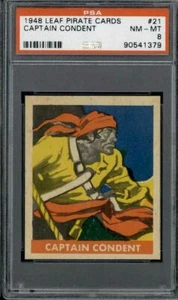 Leaf Pirate Cards #21 1948 Captain Condent PSA 8 - Imagen 1 de 2