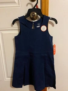 NEW GIRLS SIZE 7 WONDER NATION SCHOOL UNIFORM STRETCH PLEATED KNIT JUMPER DRESS - Picture 1 of 9