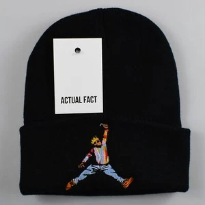 Biggie x Jordan Slam Dunk BIG Roll Up Black Beanie Hat by Actual Fact  - Picture 1 of 1