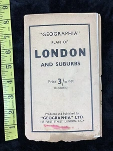 1930's Vintage Folding  Pocket Street Plan Map London & Suburbs - Picture 1 of 5
