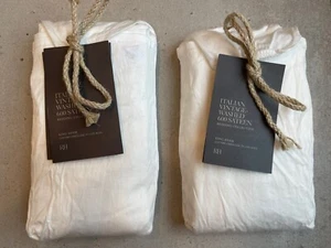 2 Restoration Hardware Italian Vintage- Washed 600 Sateen King Sham White $300 - Picture 1 of 7