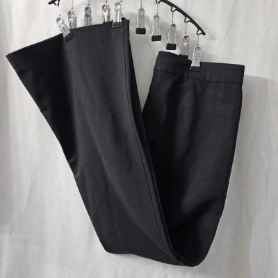 Pantalones de vestir negros acampanados 96 % lana Y2K Theory de colección, hechos en EE. UU., para mujer talla 6 Foto 1 de 4