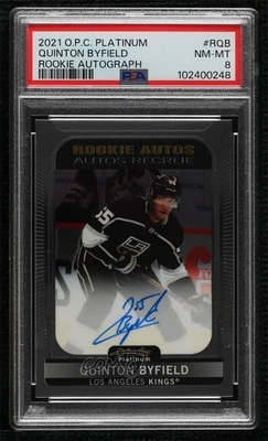 2021-22 O-Pee-Chee Platinum Rookie Auto Quinton Byfield #R-QB PSA 8 Auto RC - Image 1 of 2