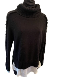 Brochu Walker The Jolie Fringe Layered Looker Turtleneck Sweater Size XS - Picture 1 of 5