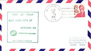 Frontier Airlines First Flight Spokane Washington - Salt Lake City Utah - 1979 - Picture 1 of 2